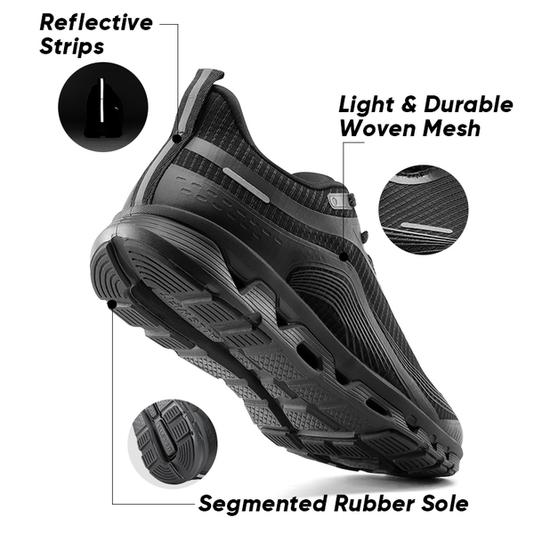 [Air Plush] Women's Breathable Athletic Sneakers - ALL BLACK - 5